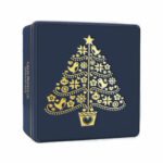 Gold Christmas Tin-Embossed - The Wine queen emporium